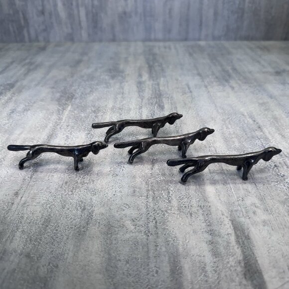 Vintage Silver Plated Dachshund 4 Dogs Knifes/Spoons Cutlery Rests - Picture 6 of 9
